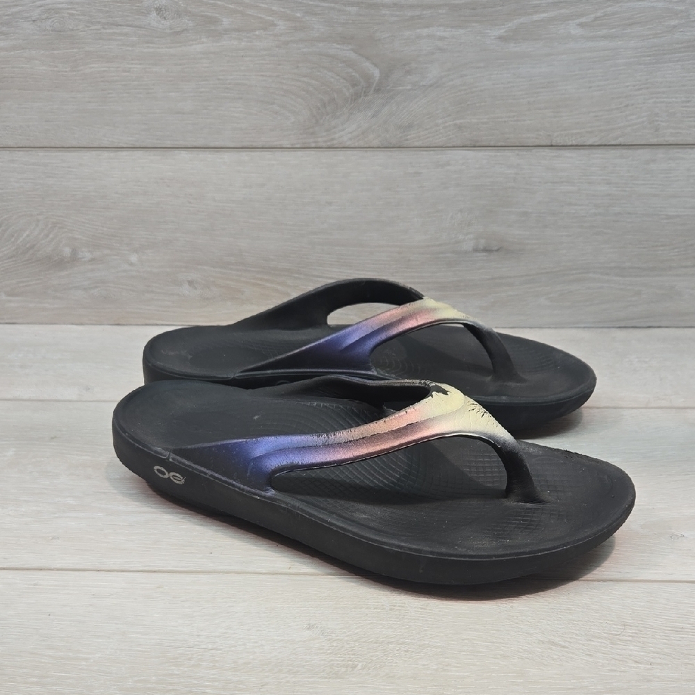 OOFOS Women's Oolala Thong Comfort Multicolor Sandals Shoes Sz 9